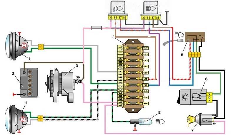 Интерактивная схема электрооборудования автомобиля ваз–21011, ваз–21013 | схемы электрооборудования | ваз 2101