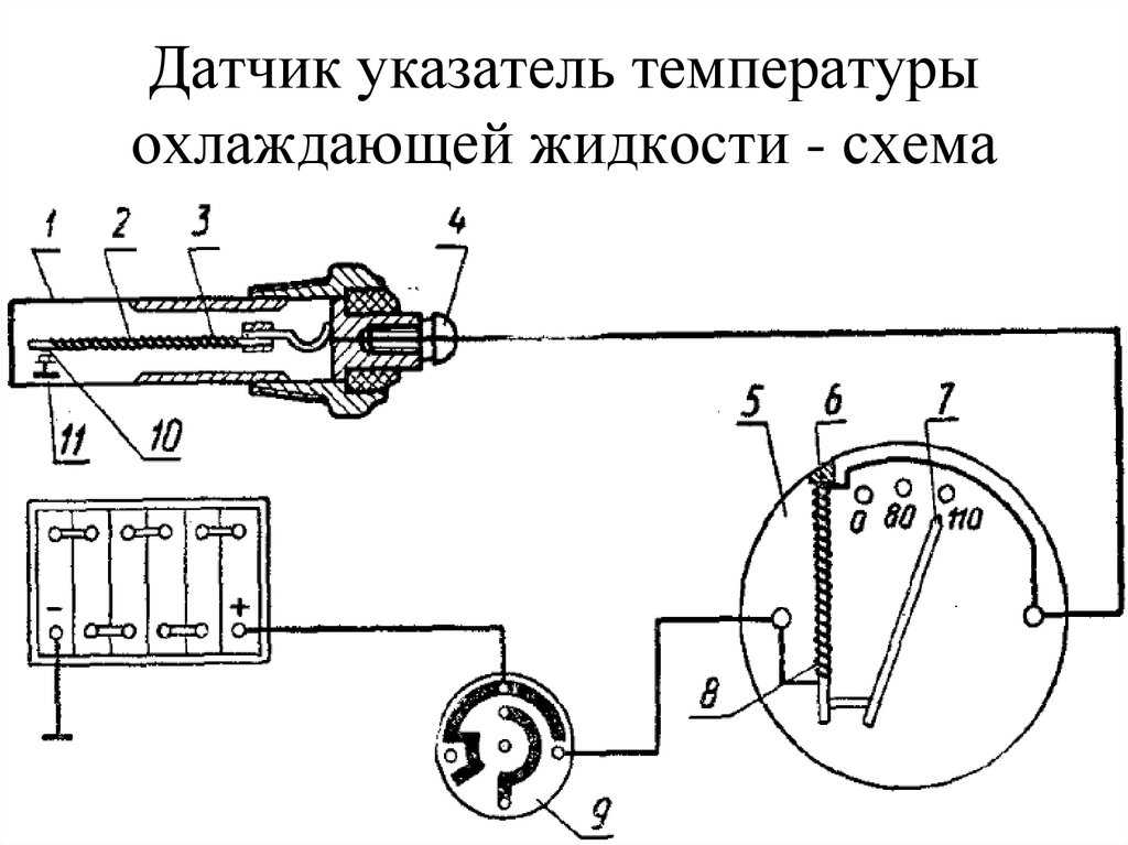 Схема подключения указателя температуры двигателя ваз 2106