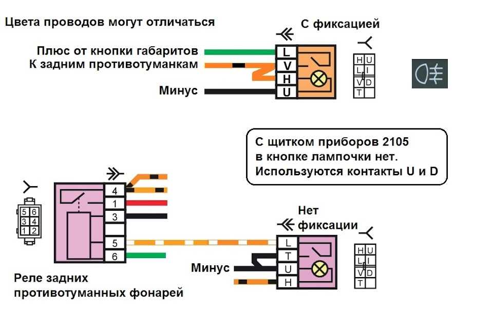 Задних фар ваз 2106 схема подключения